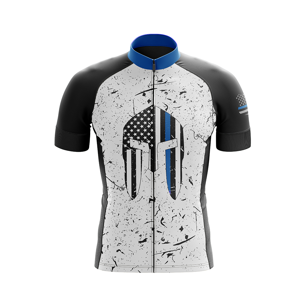 Thin blue cheap line bike jersey