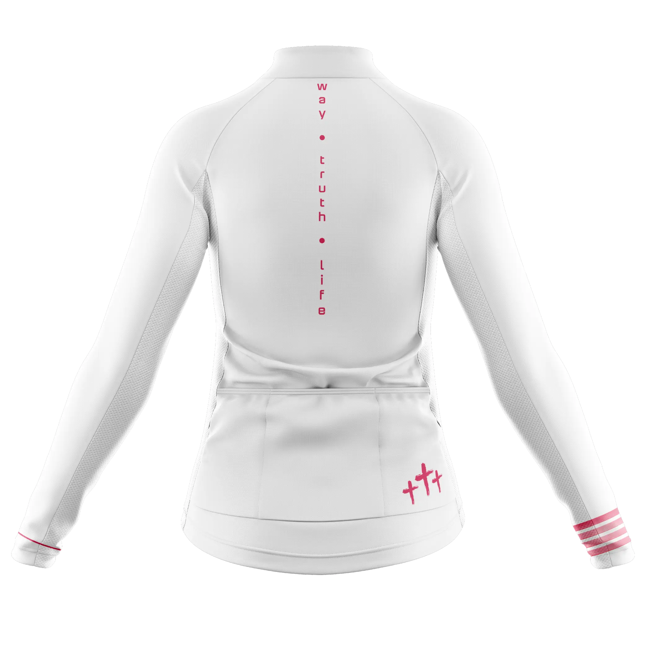 Faith White & Pink Long Sleeve Cycling Jersey  